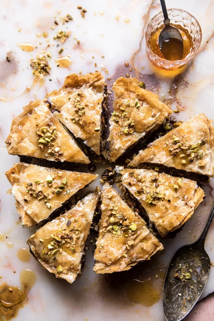 Easy Pistachio Chocolate Baklava