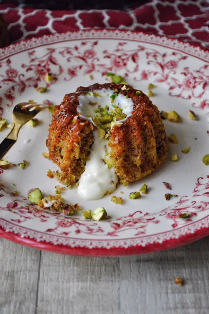 Pistachio Cake with Mohallabieh Cream