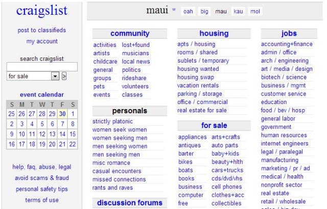 Craigslist maui jobs Employment & services, community, and events